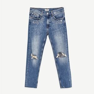 Zara pearls denim